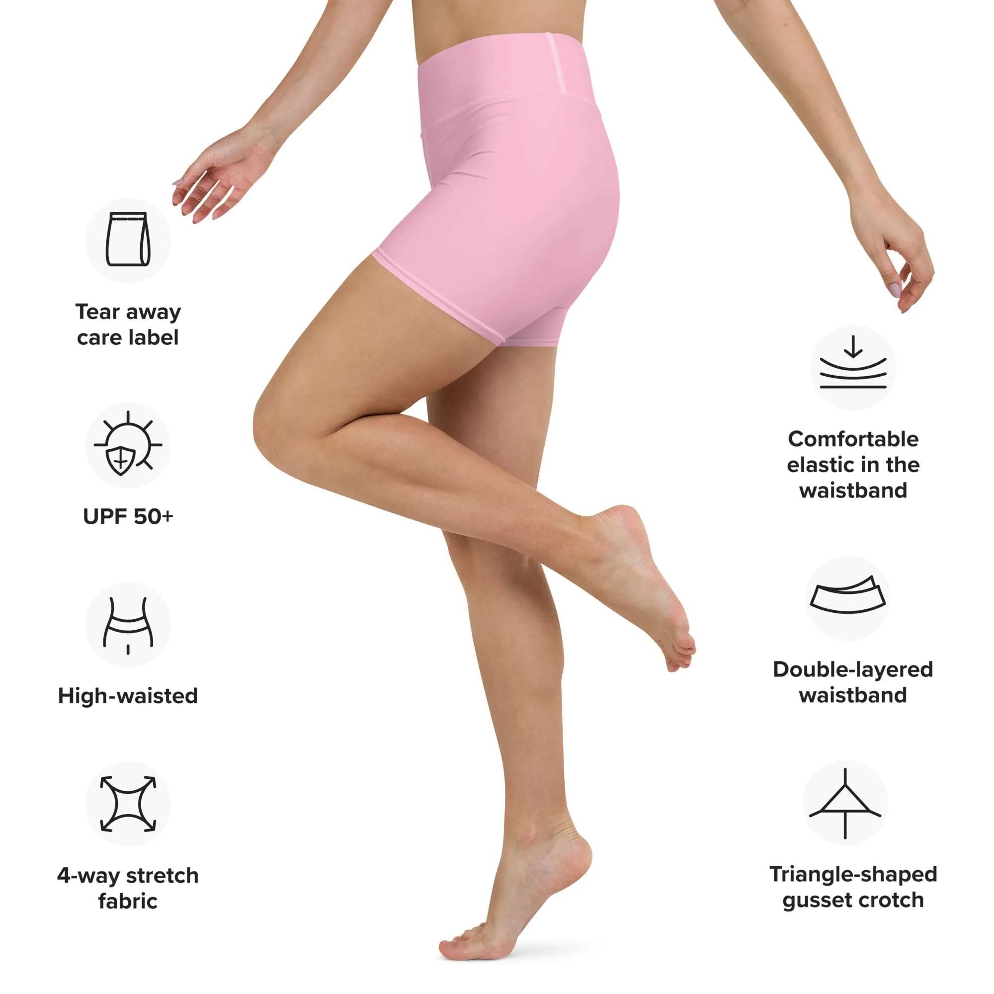 Pink High Waisted Yoga Shorts