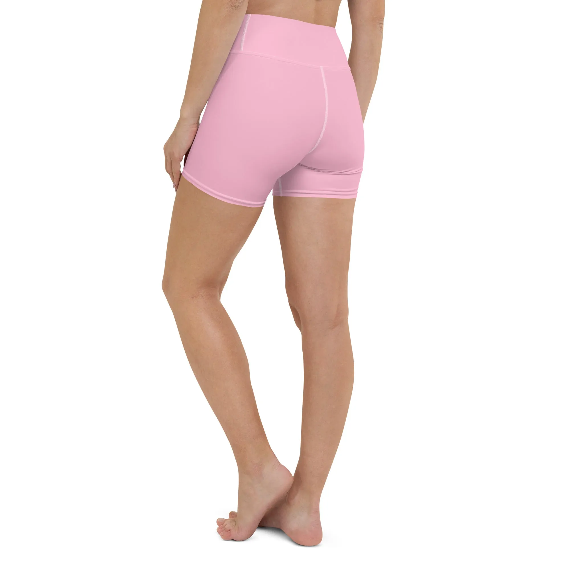 Pink High Waisted Yoga Shorts