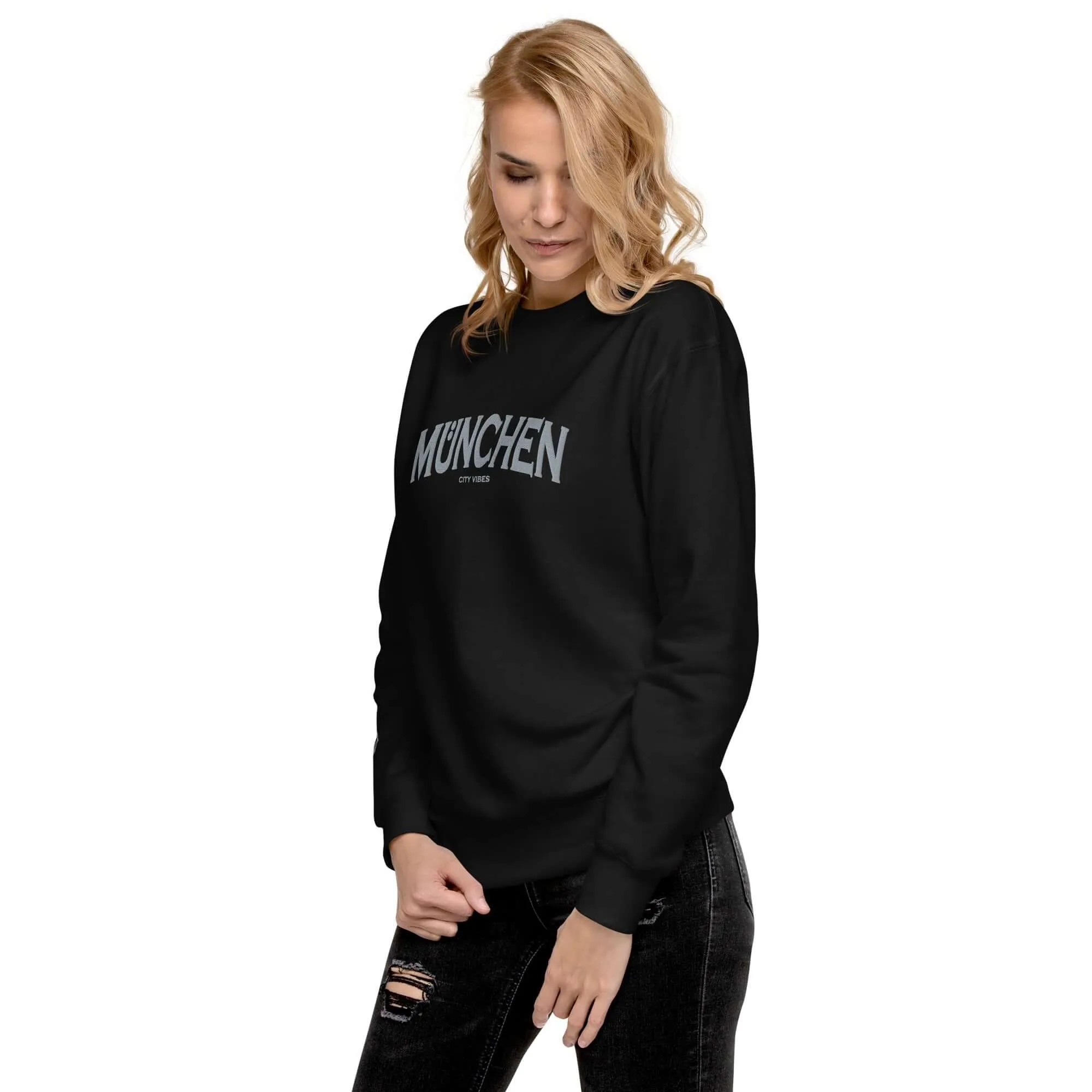 Premium Sweatshirt MÜNCHEN (Schwarz/Grau)