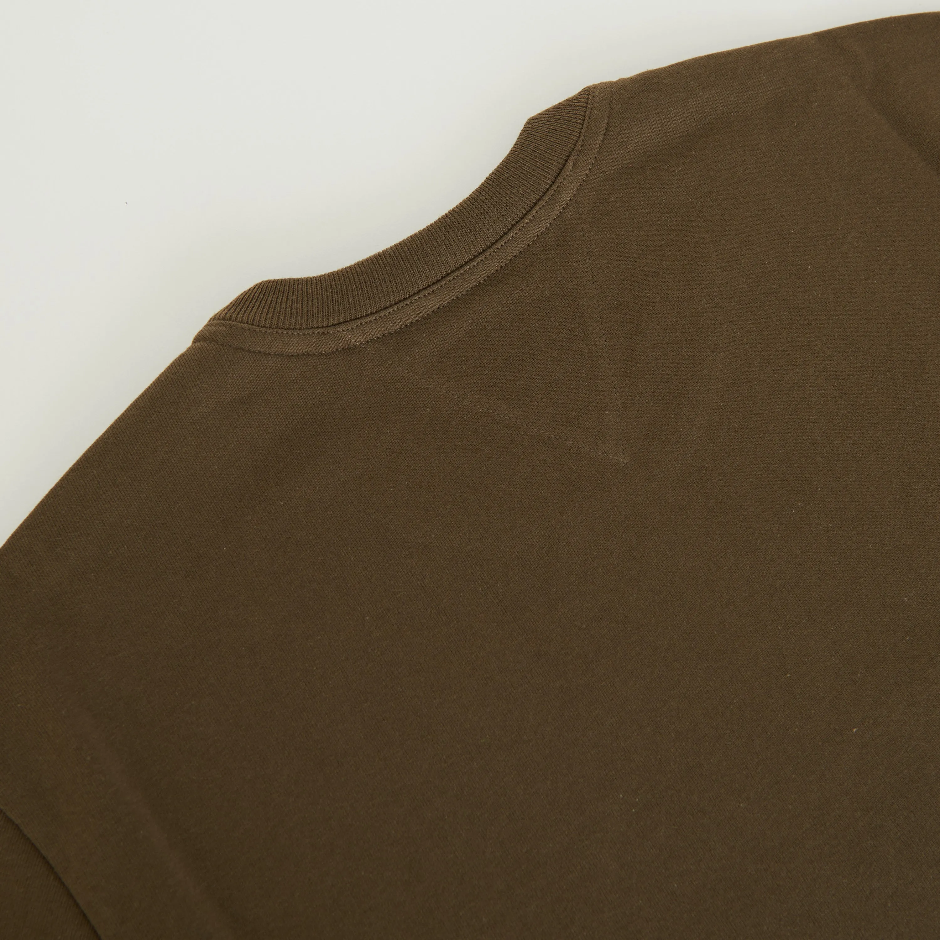 "Sunrise" Light Crewneck T-shirt In Olive Green Cotton