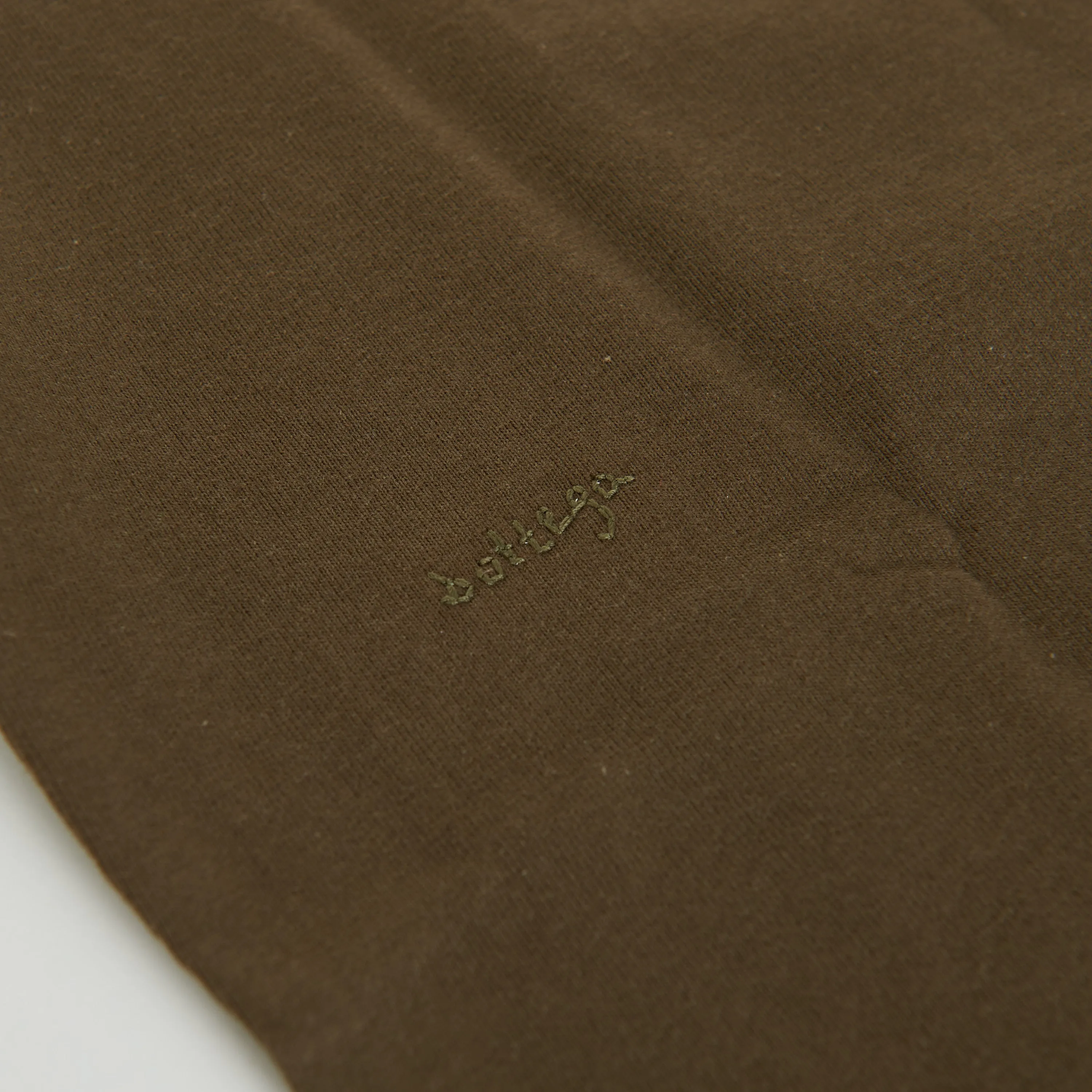 "Sunrise" Light Crewneck T-shirt In Olive Green Cotton