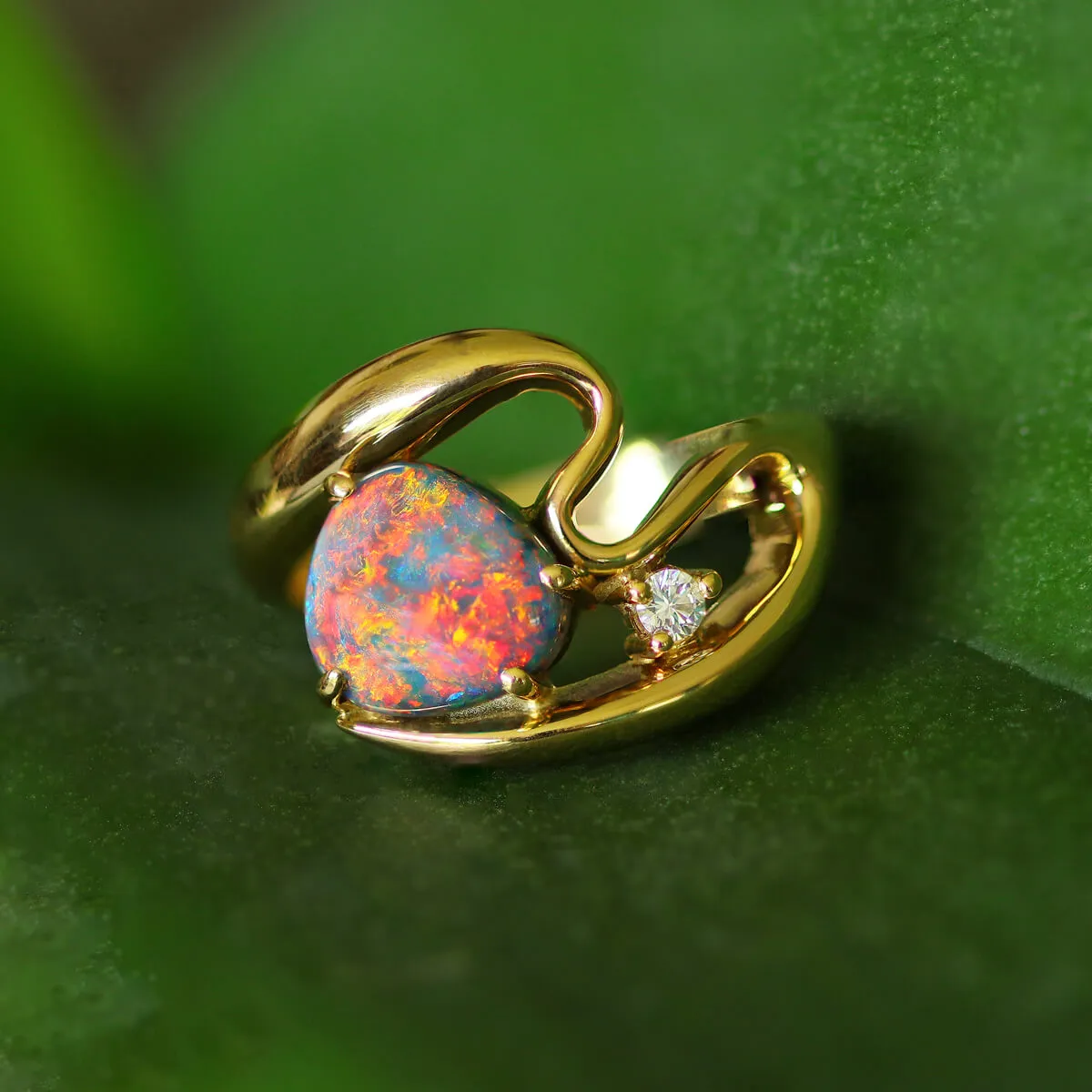 Red is for Love Opal Ring