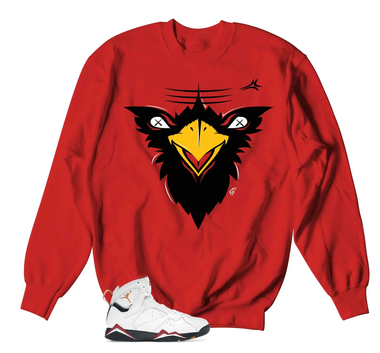 Retro 7 Cardinal Fly Face Sweater