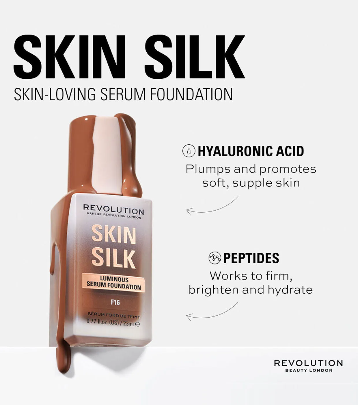 Revolution - Base de maquillaje Skin Silk Serum Foundation - F4