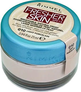 Rimmel Fresher Skin Spf15 Breathable Natural Finish Foundation 25ML -CHOOSE SHADE