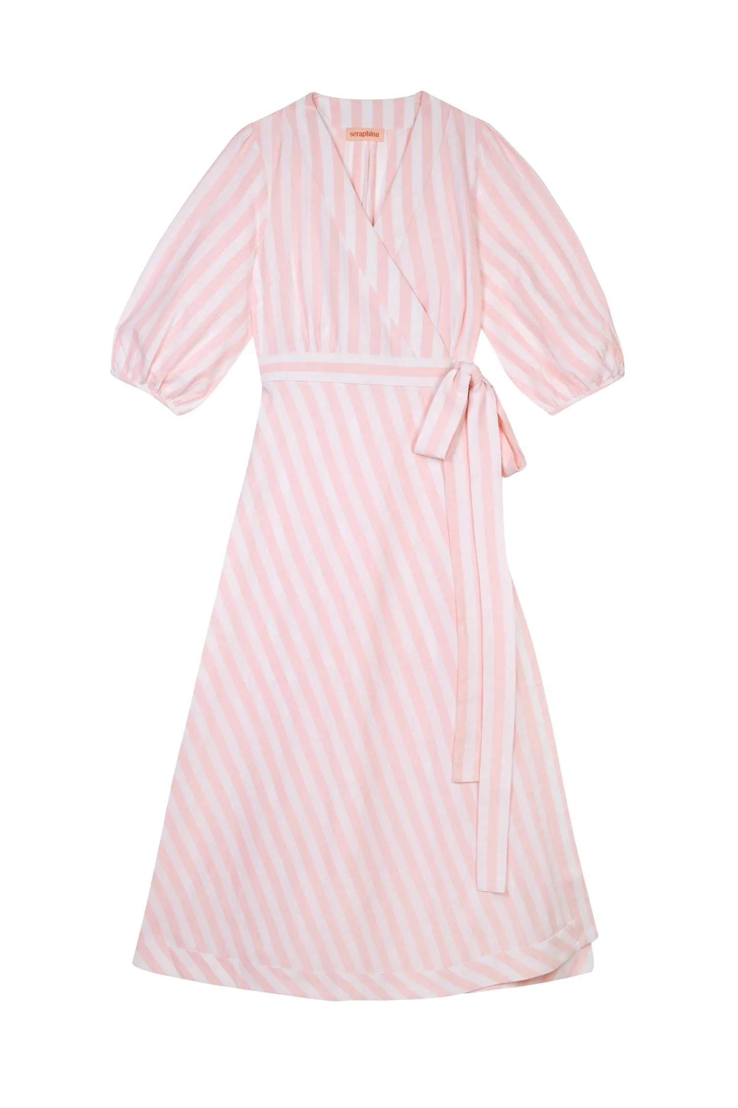 Seraphina Pink Striped The Border Wrap Dress UK 8