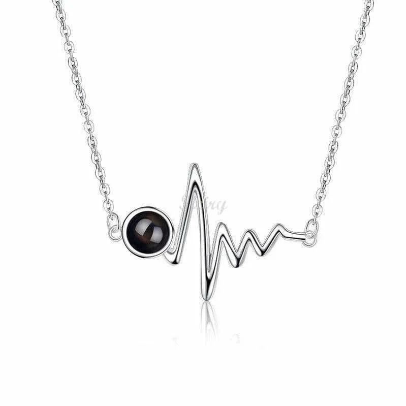 Siciry Personalized Projection Photo Necklace - Heartbeat