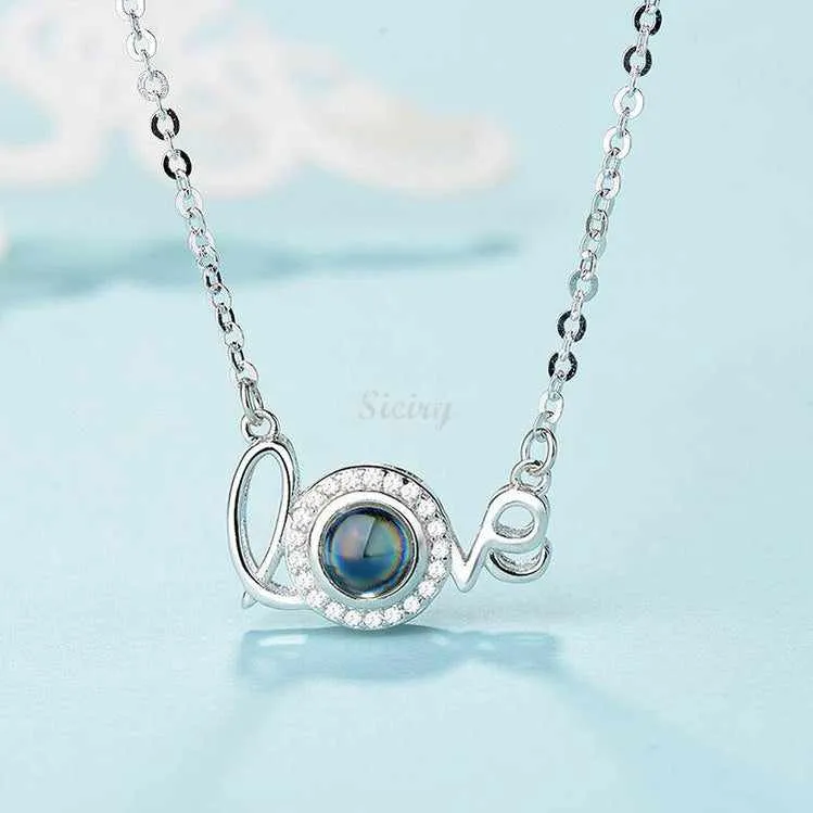 Siciry Personalized Projection Photo Necklace - Love