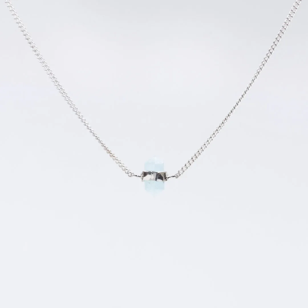 Silver Aquamarine Wrap Necklace