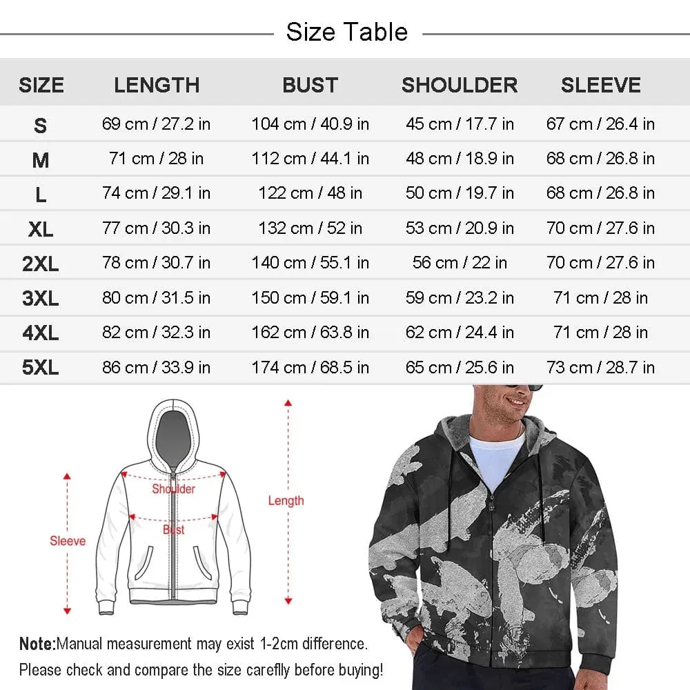 [Thick and Warm]Custom Face Christmas Snowman Green Full Zip Hoodie Double Layer Fleece Thickened Jacket