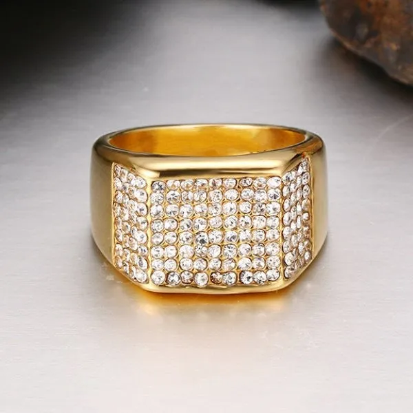 Titanium Round Cut Wedding Ring In Golden Tone for Men