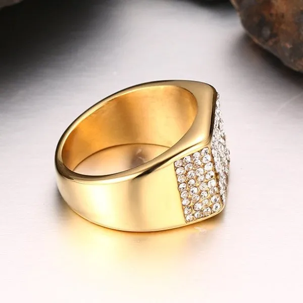 Titanium Round Cut Wedding Ring In Golden Tone for Men