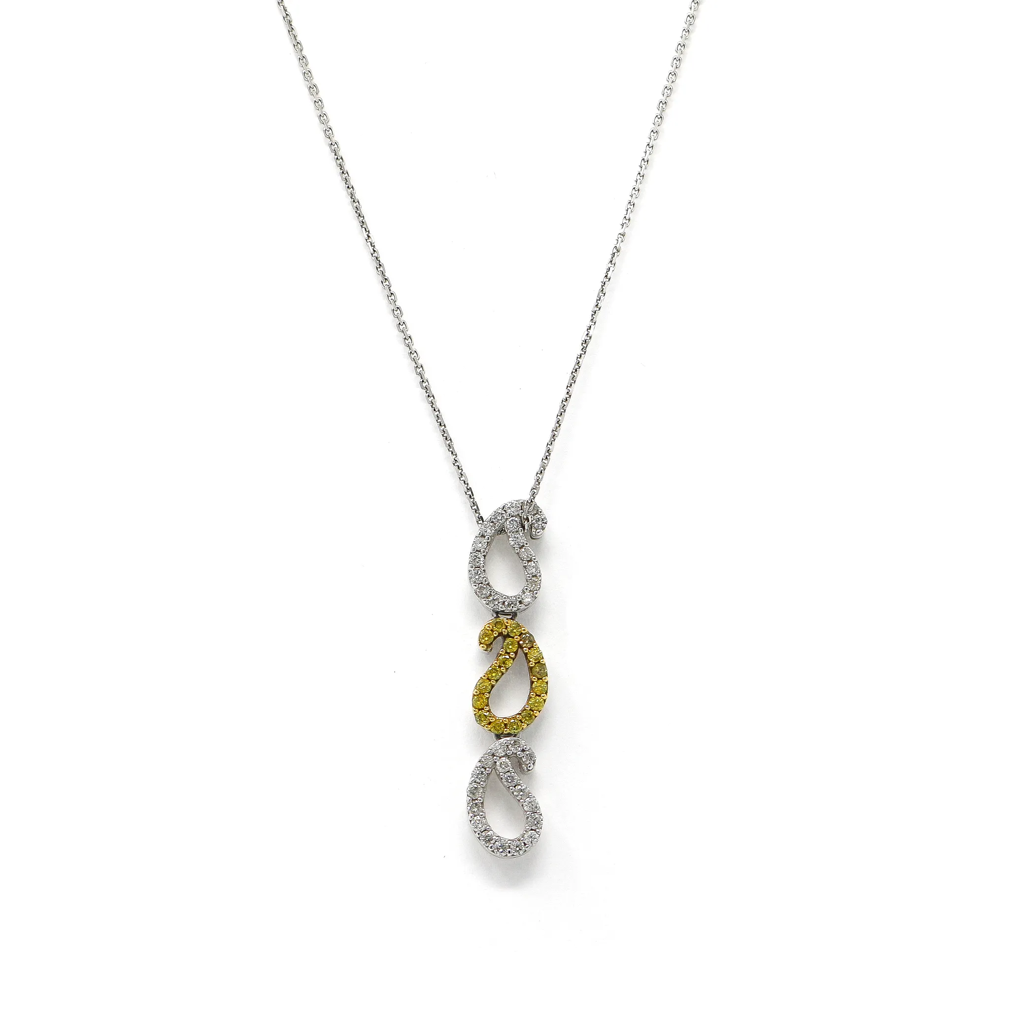 Trio Unison Diamond Pendant in 14K White Gold