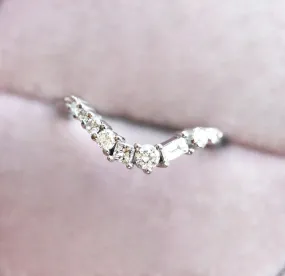 Unique Diamond Matching Band, Clustered Diamond Ring