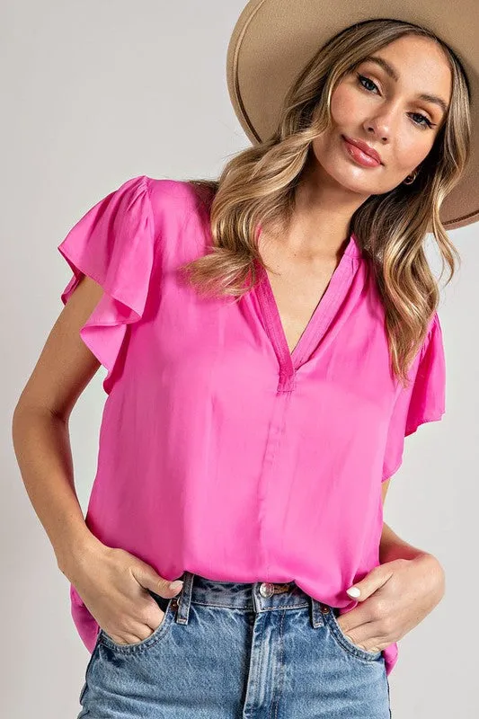 V-Neck Blouse Top