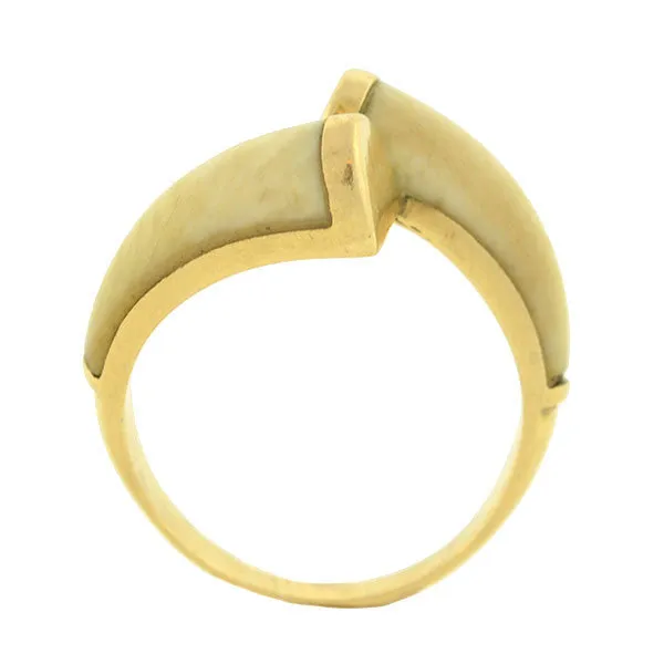 Vintage 14kt Carved Ivory Bypass Ring