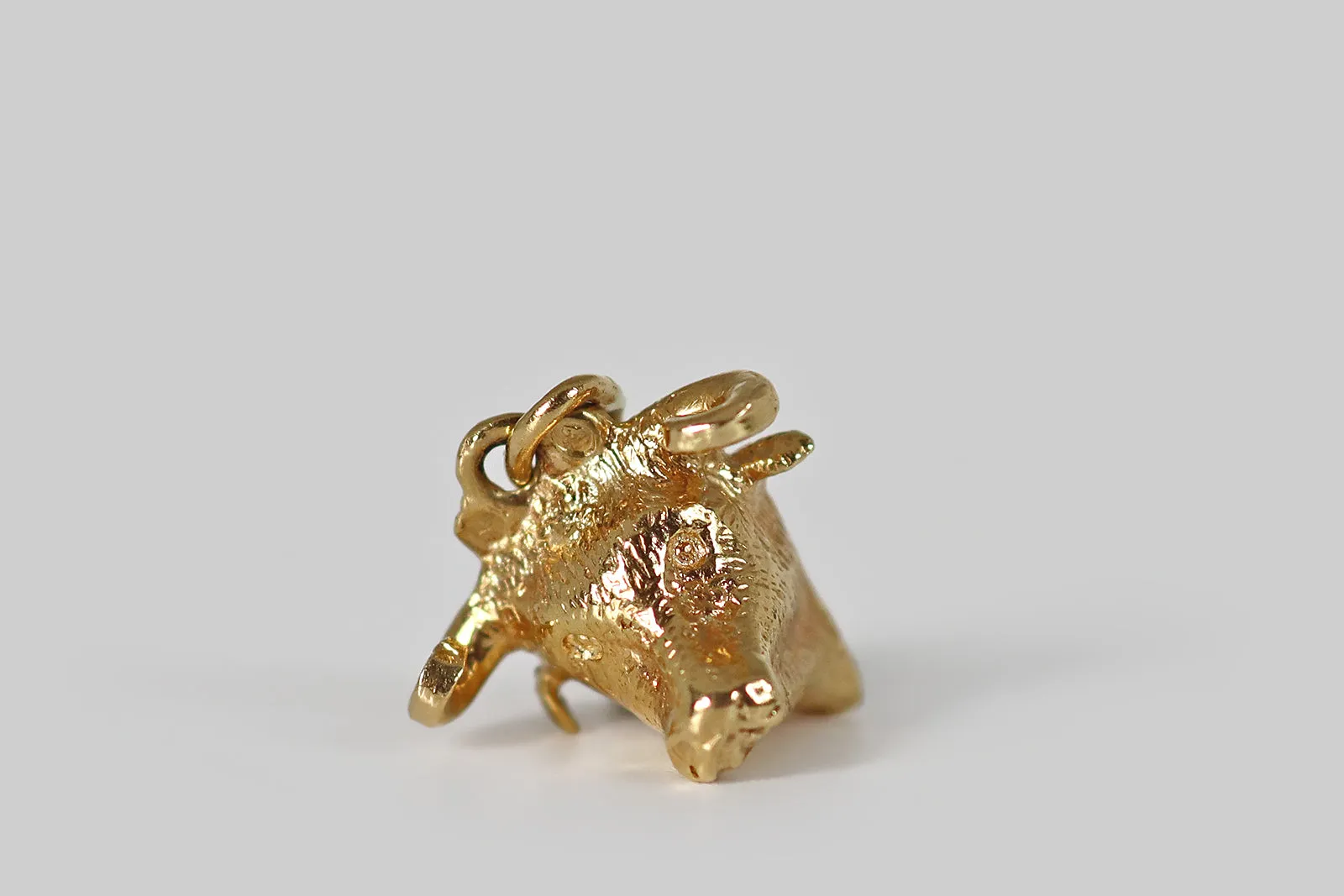 Vintage Realistic Bull's Head Charm