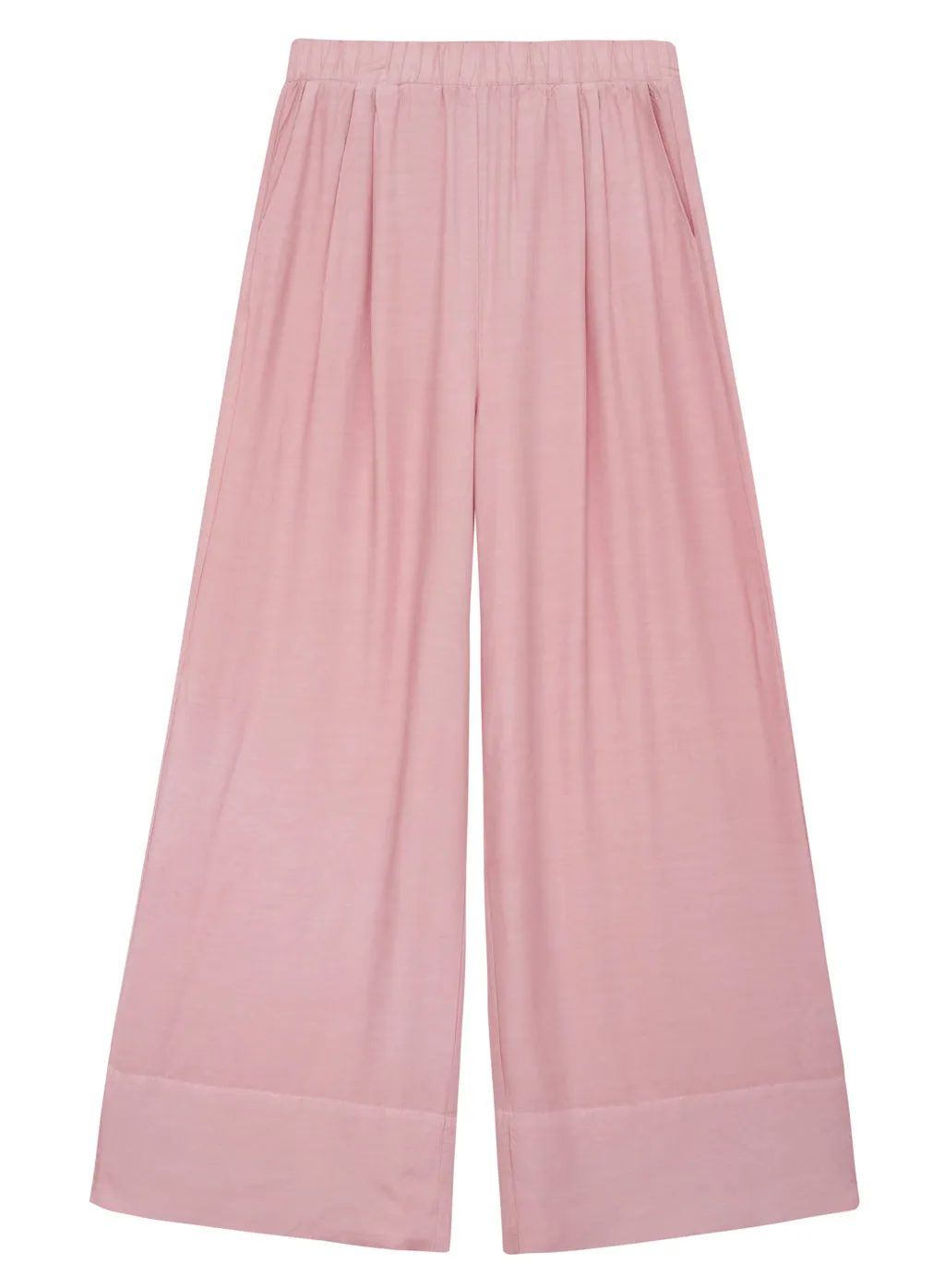 Viscose Satin Wide Leg Pant in Ballet