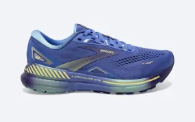 Women's Brooks Adrenaline GTS 23, Baja Blue/Wisteria/Yellow Lime, 7.5 B Medium