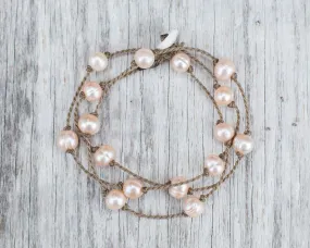 Wrap-0621-Peach Pearl Ringed Oval Medium