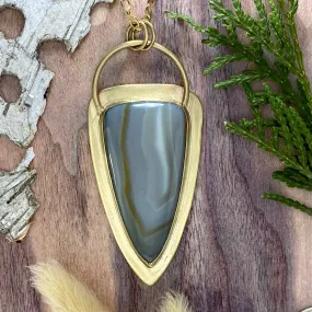 Yellow Skin Agate Pendant Necklace